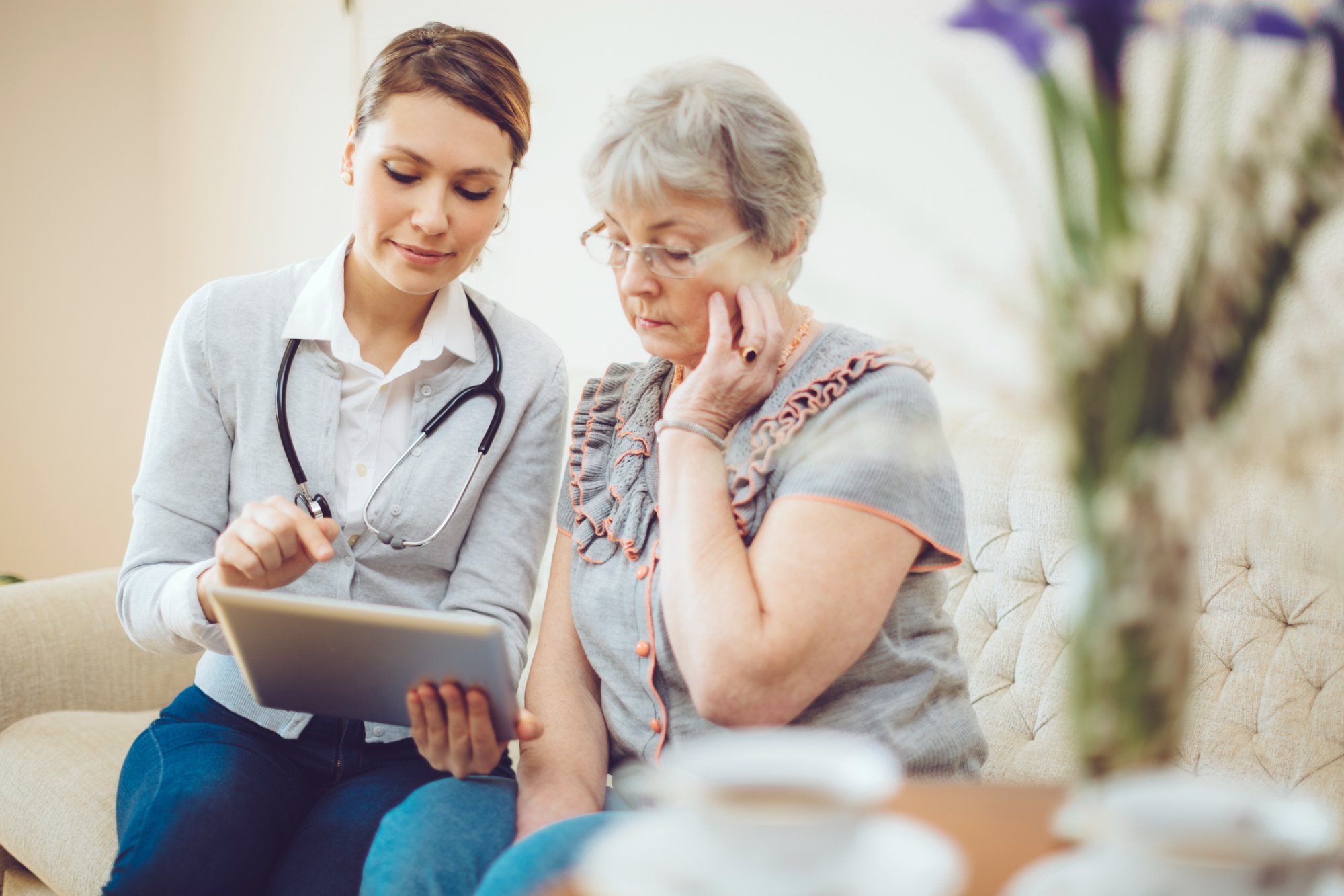 Nurse with resident